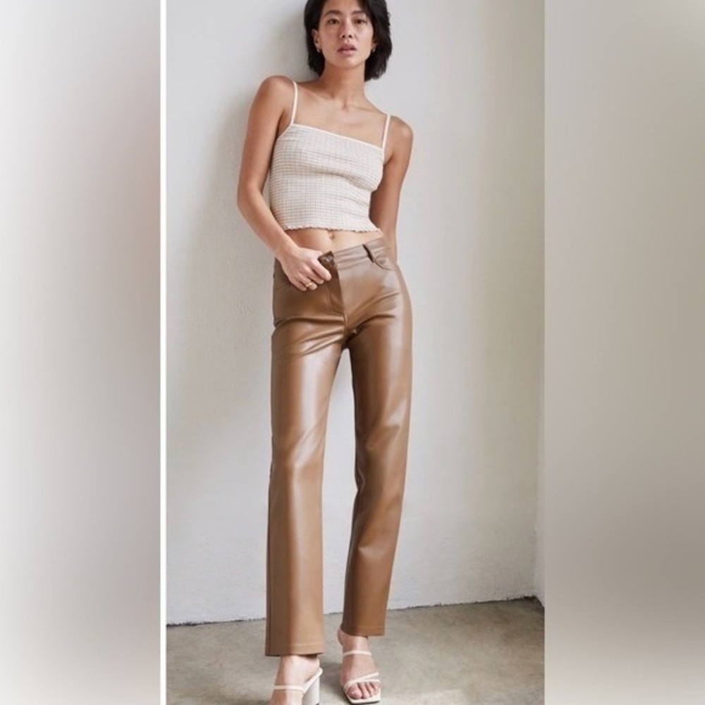 Wilfred Womens Melina High Waist Vegan Faux Leather Pant